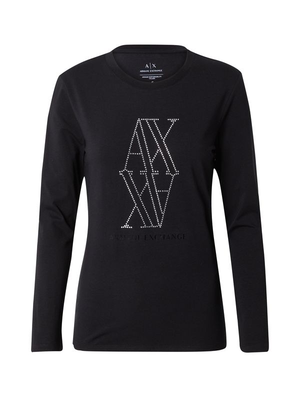 ARMANI EXCHANGE ARMANI EXCHANGE Majica  črna / srebrna