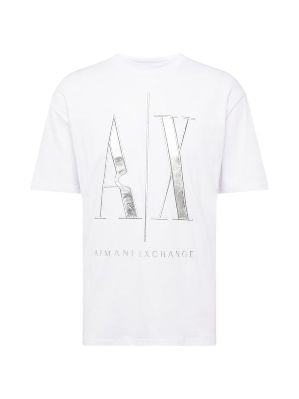 ARMANI EXCHANGE ARMANI EXCHANGE Majica  srebrna / bela