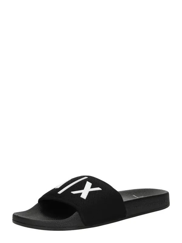 ARMANI EXCHANGE ARMANI EXCHANGE Nizki natikači  črna / off-bela