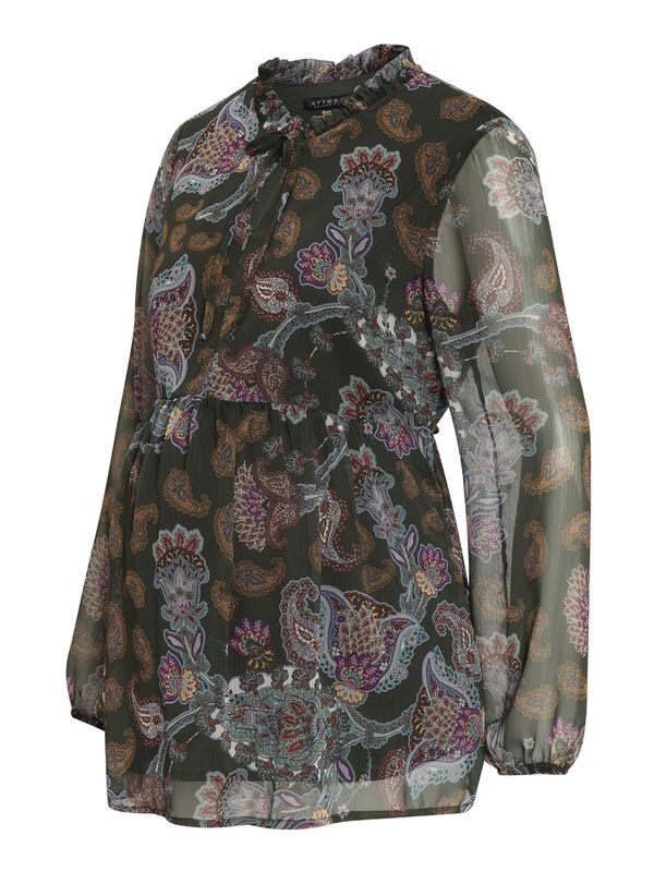 Attesa Attesa Bluza 'SHEILA'  zelena / temno liila / rdeča / bela