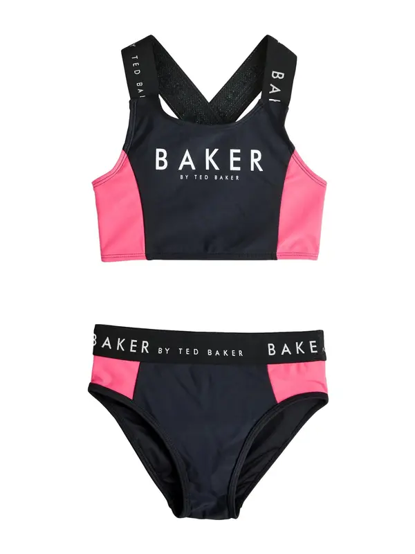 Baker by Ted Baker Baker by Ted Baker Enodelne kopalke  svetlo roza / črna / bela