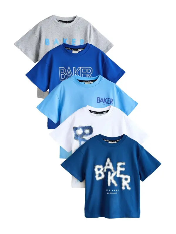 Baker by Ted Baker Baker by Ted Baker Majica  kobalt modra / azur / encijan / pegasto siva / bela