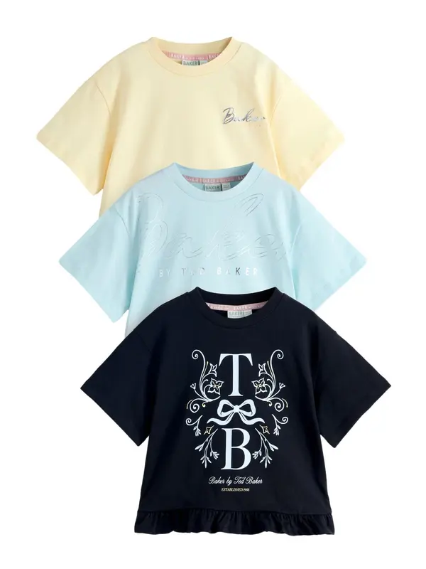 Baker by Ted Baker Baker by Ted Baker Majica  mornarska / svetlo modra / pastelno rumena / srebrna