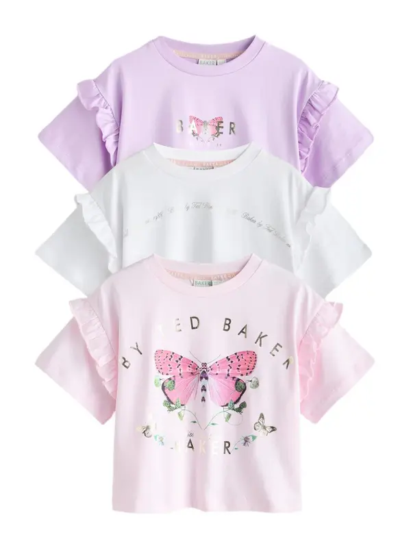 Baker by Ted Baker Baker by Ted Baker Majica  pastelno lila / roza / roza / bela