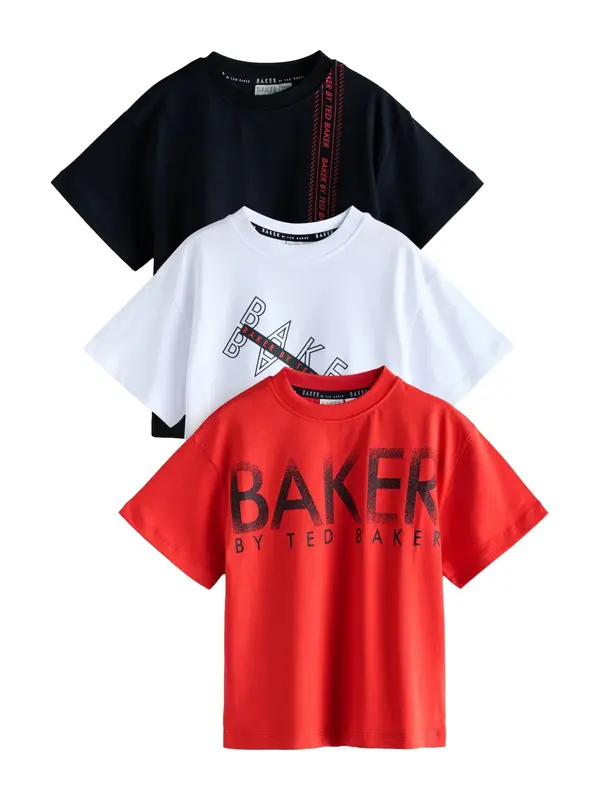 Baker by Ted Baker Baker by Ted Baker Majica  rdeča / črna / bela