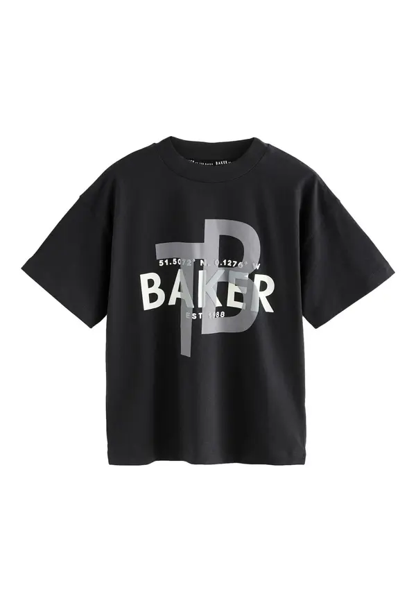 Baker by Ted Baker Baker by Ted Baker Majica  siva / črna / bela