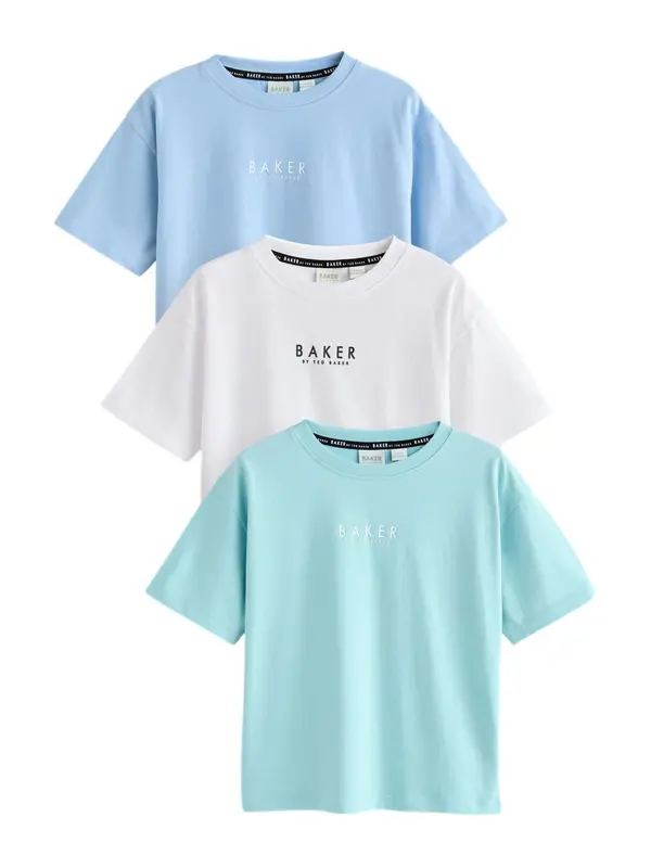 Baker by Ted Baker Baker by Ted Baker Majica  svetlo modra / meta / črna / bela