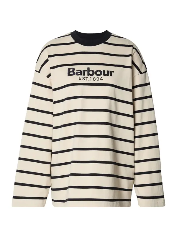 Barbour Barbour Široka majica 'Maeve'  ecru / črna