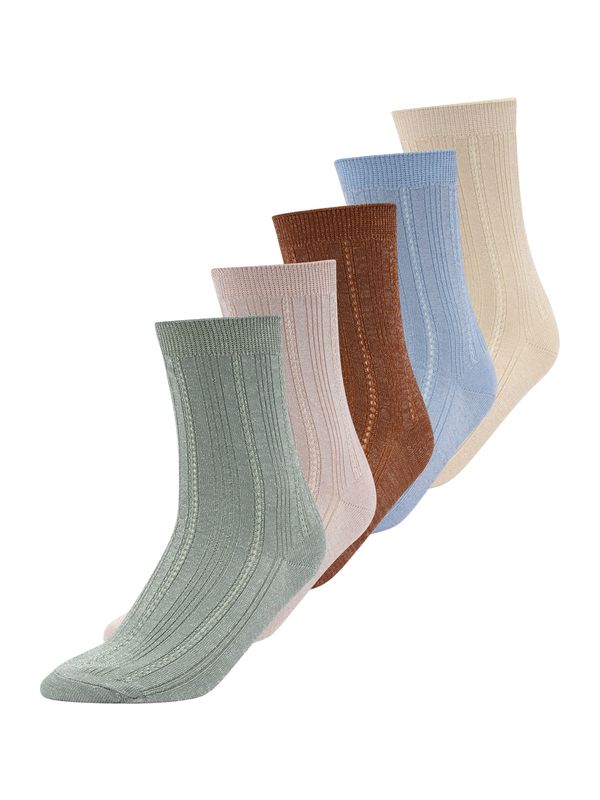 BeckSöndergaard BeckSöndergaard Nogavice  bež / svetlo modra / rjava / pastelno zelena / puder