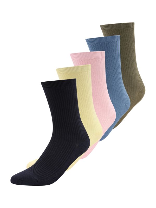 BeckSöndergaard BeckSöndergaard Nogavice 'Telma'  modra / pastelno rumena / oliva / roza