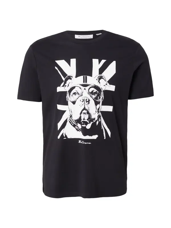 Ben Sherman Ben Sherman Majica 'Bully'  črna / bela