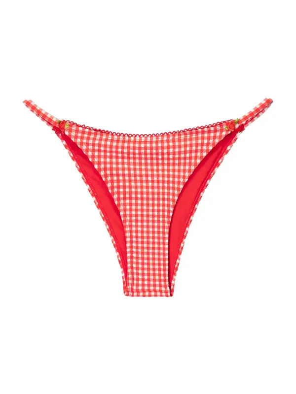 Bershka Bershka Bikini hlačke  rdeča / bela