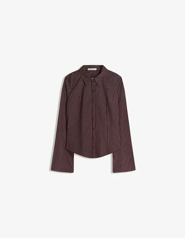Bershka Bershka Bluza  čokolada / bela