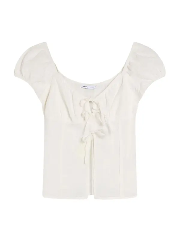 Bershka Bershka Bluza  pegasto bela