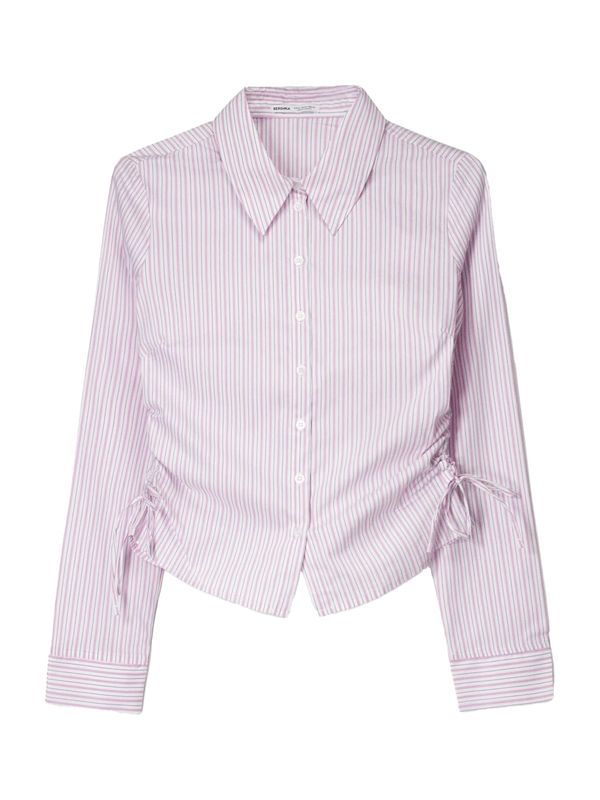 Bershka Bershka Bluza  siva / eozin / bela