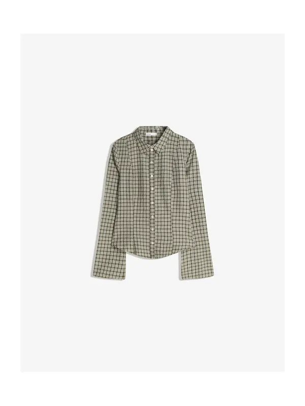 Bershka Bershka Bluza  svetlo bež / kaki
