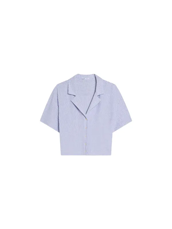 Bershka Bershka Bluza  svetlo modra / bela