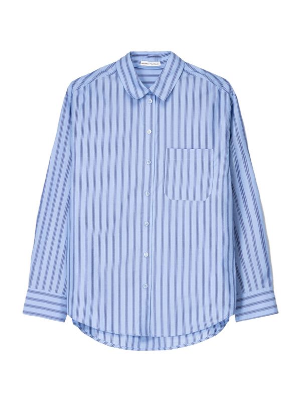 Bershka Bershka Bluza  svetlo modra / temno modra