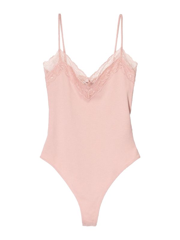 Bershka Bershka Bodi majica  pastelno roza