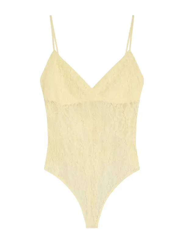 Bershka Bershka Bodi majica  rumena