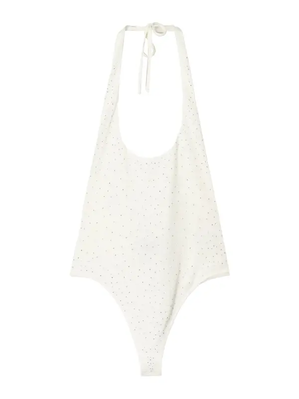 Bershka Bershka Bodi majica  srebrna / bela