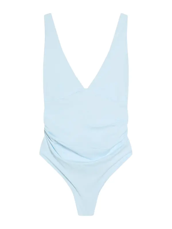 Bershka Bershka Bodi majica  svetlo modra
