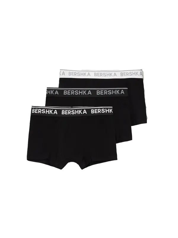 Bershka Bershka Boksarice  siva / črna / bela