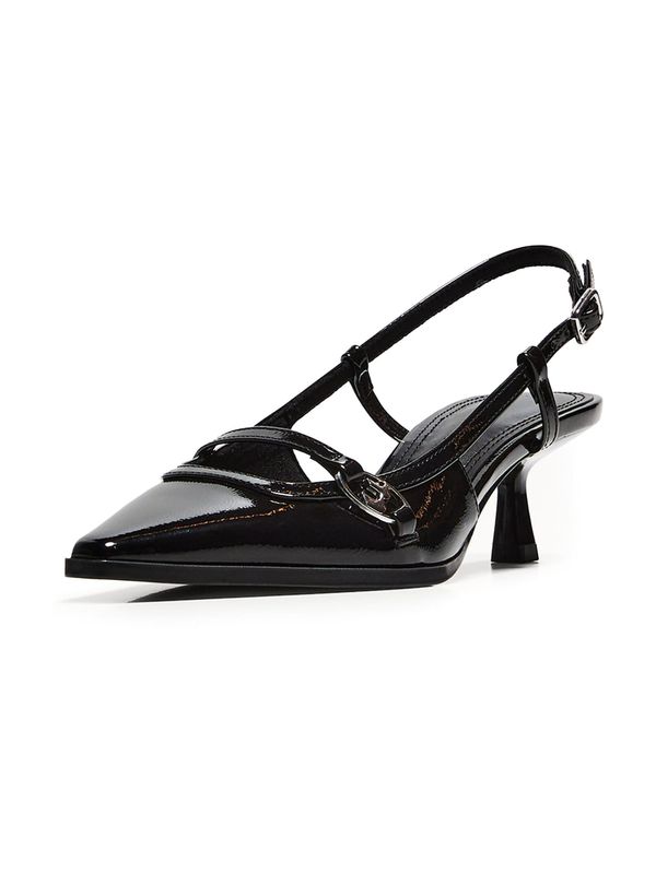 Bershka Bershka Čevlji s peto in s paščki  črna