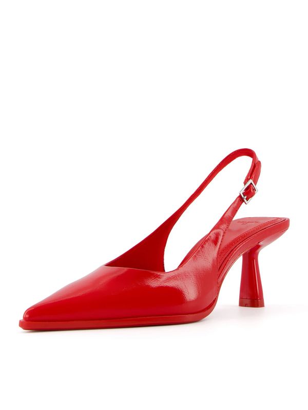 Bershka Bershka Čevlji s peto in s paščki  rdeča