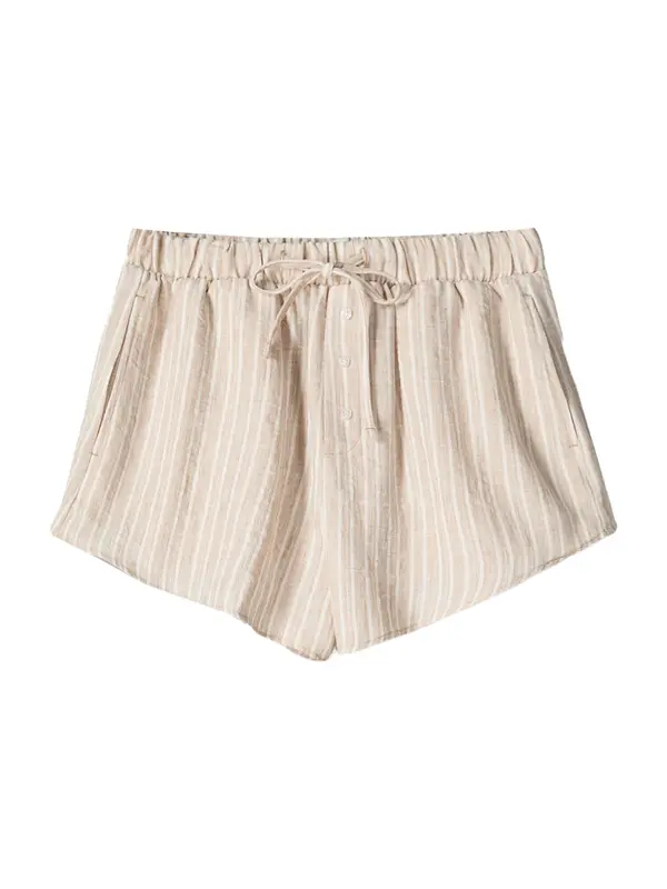 Bershka Bershka Hlače  pastelno oranžna / bela