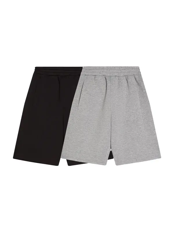 Bershka Bershka Hlače  pegasto siva / črna