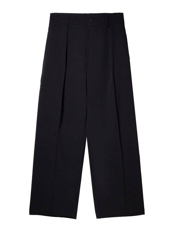 Bershka Bershka Hlače z naborki  črna