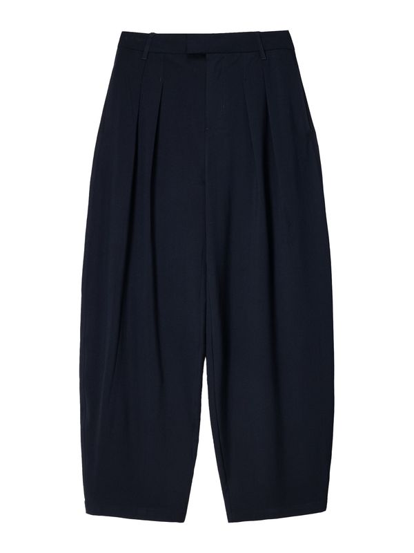 Bershka Bershka Hlače z naborki  nočno modra