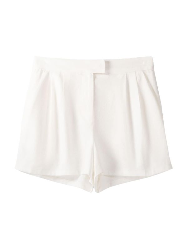 Bershka Bershka Hlače z naborki  off-bela