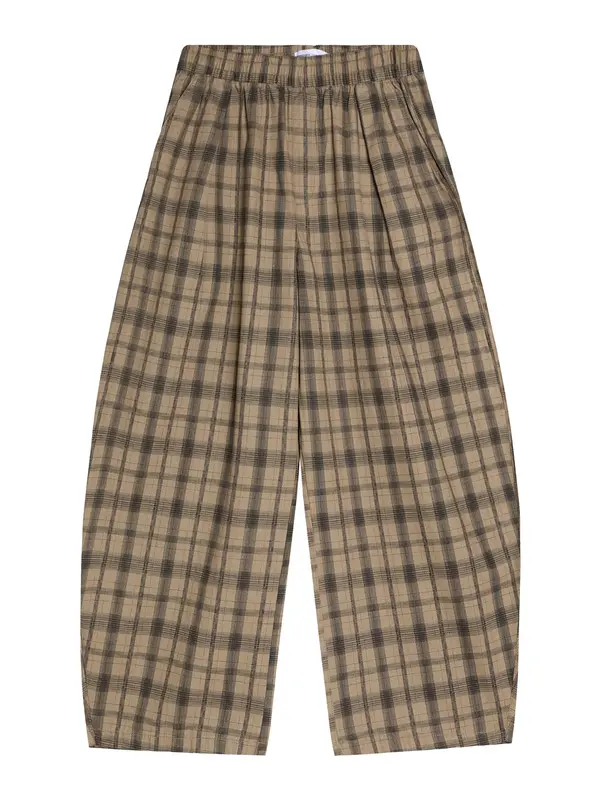 Bershka Bershka Hlače z naborki  temno bež / kaki / jelka