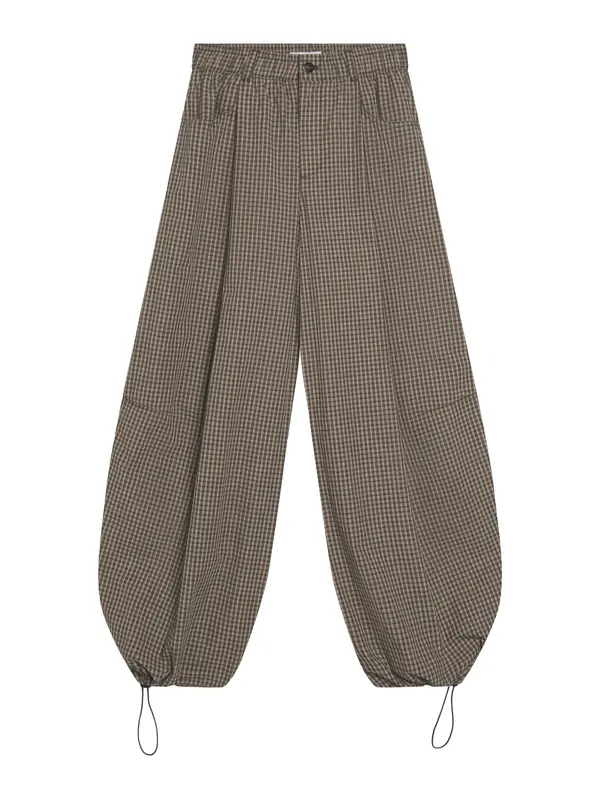 Bershka Bershka Hlače z naborki  temno bež / temno siva