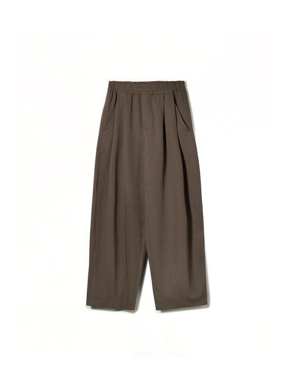 Bershka Bershka Hlače z naborki  temno bež