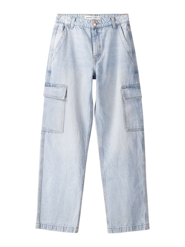 Bershka Bershka Kargo kavbojke  moder denim