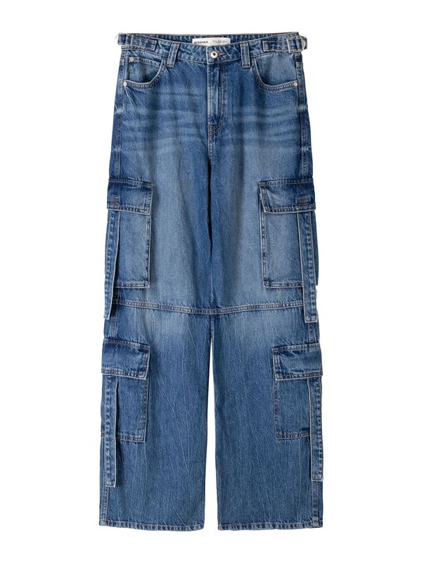 Bershka Bershka Kargo kavbojke  moder denim