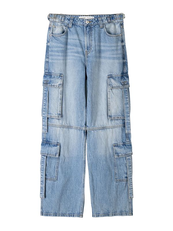 Bershka Bershka Kargo kavbojke  moder denim