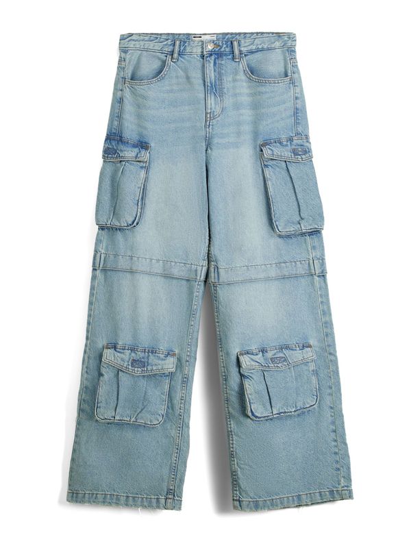 Bershka Bershka Kargo kavbojke  moder denim