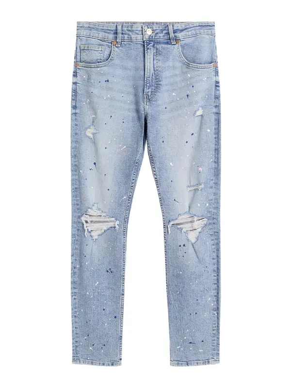 Bershka Bershka Kavbojke  mornarska / svetlo modra / puder / bela