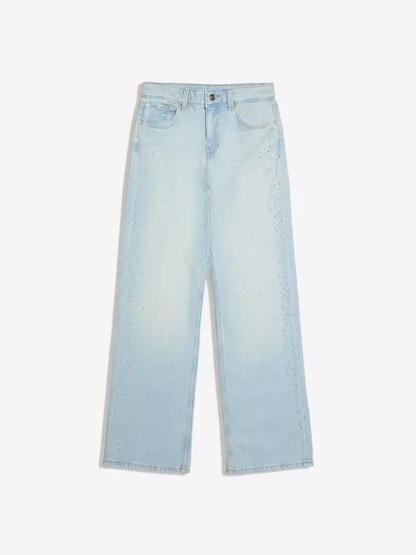 Bershka Bershka Kavbojke  svetlo modra / srebrna