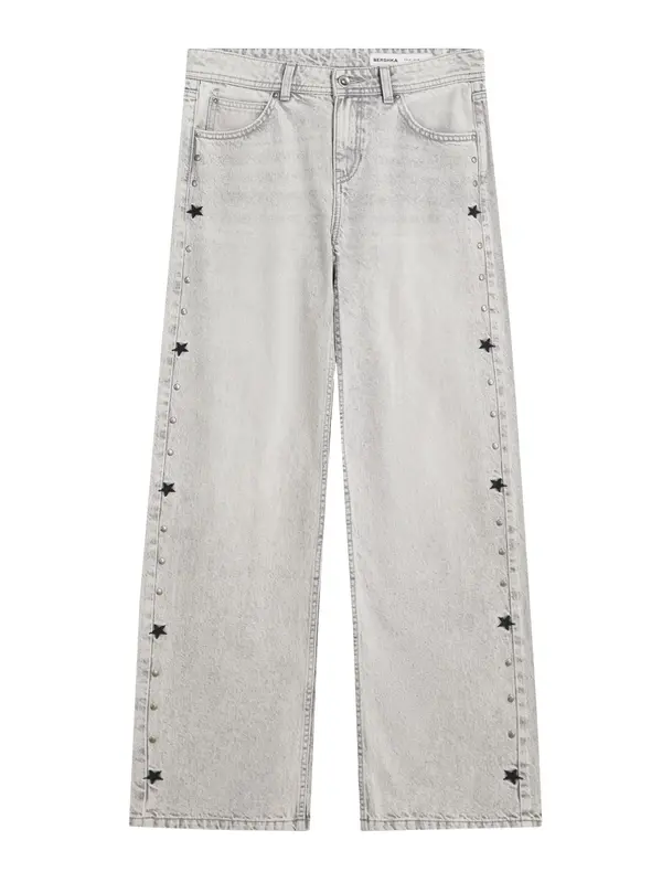 Bershka Bershka Kavbojke  svetlo siva