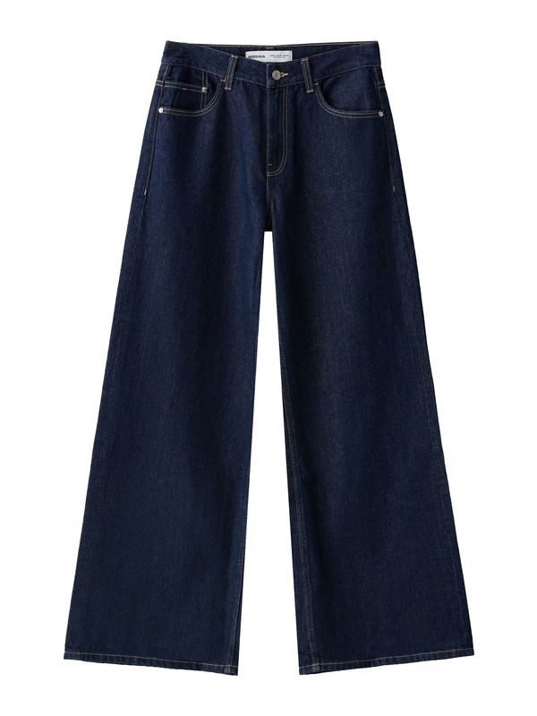 Bershka Bershka Kavbojke  temno modra