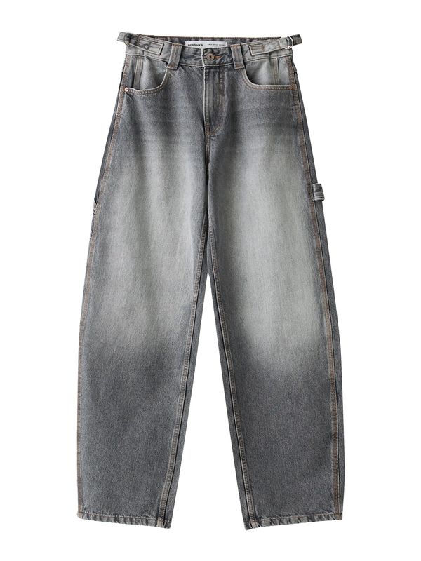 Bershka Bershka Kavbojke  temno siva