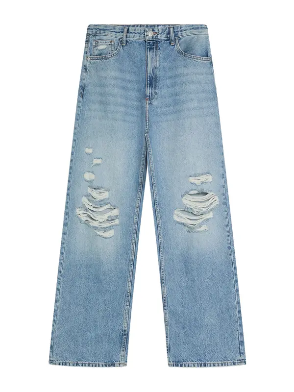 Bershka Bershka Kavbojke 'VINTAGE'  modra