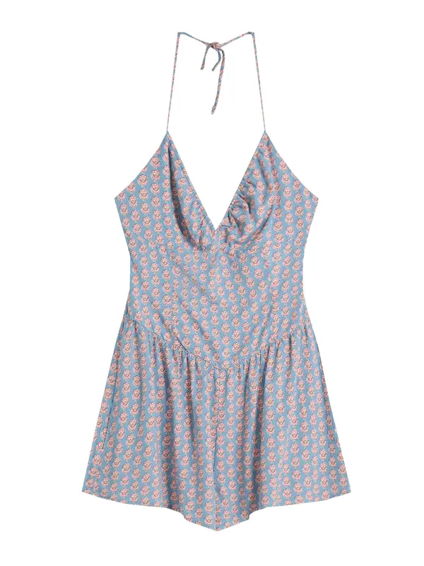 Bershka Bershka Kombinezon  bež / svetlo modra / temno liila / staro roza