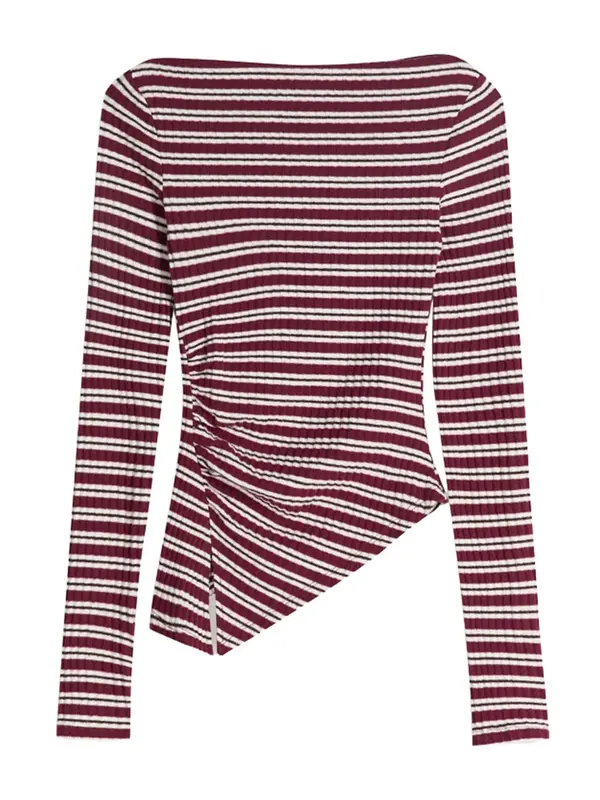 Bershka Bershka Majica  bordo / bela