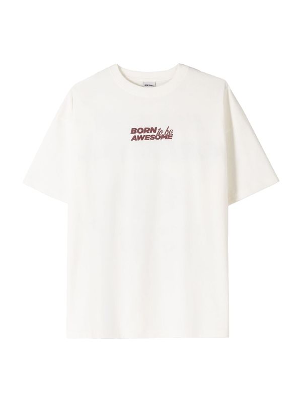 Bershka Bershka Majica 'BRAZIL'  burgund / črna / bela